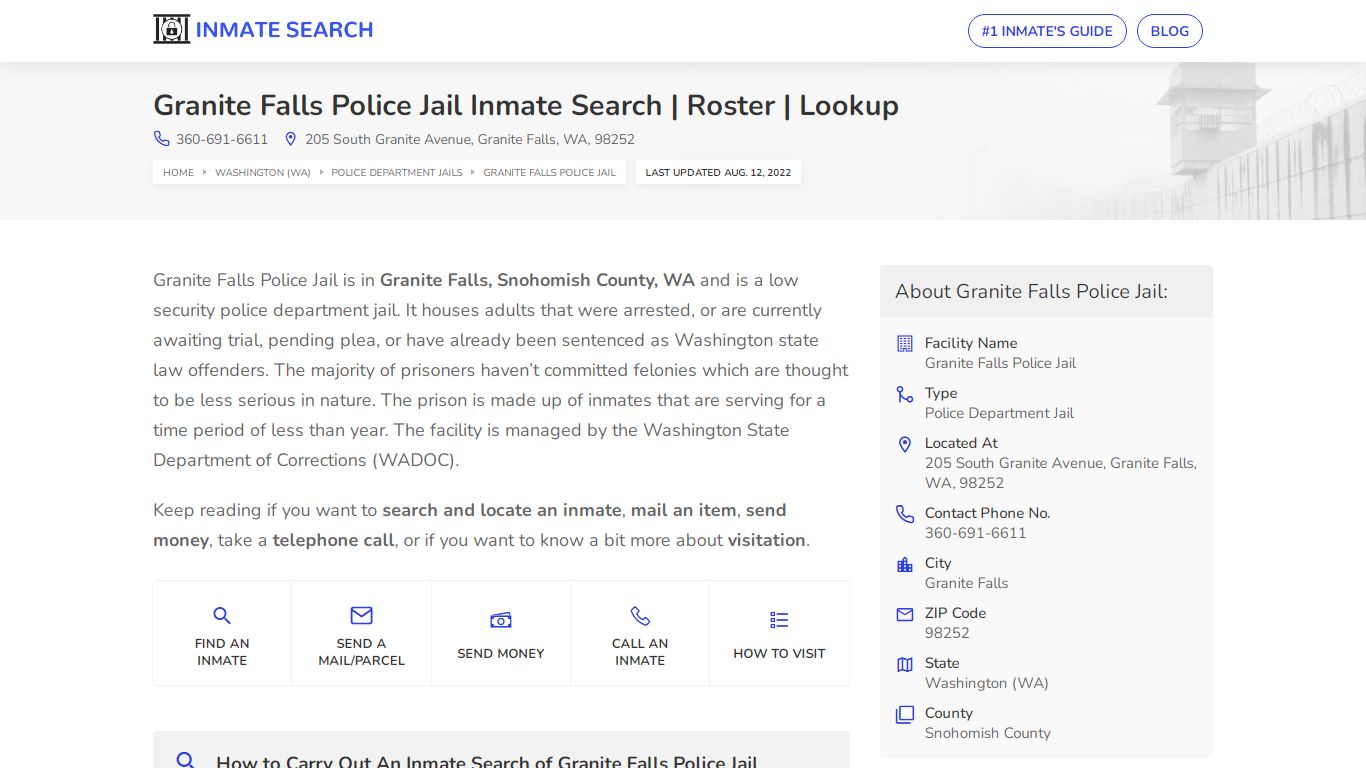 Granite Falls Police Jail Inmate Search | Roster | Lookup