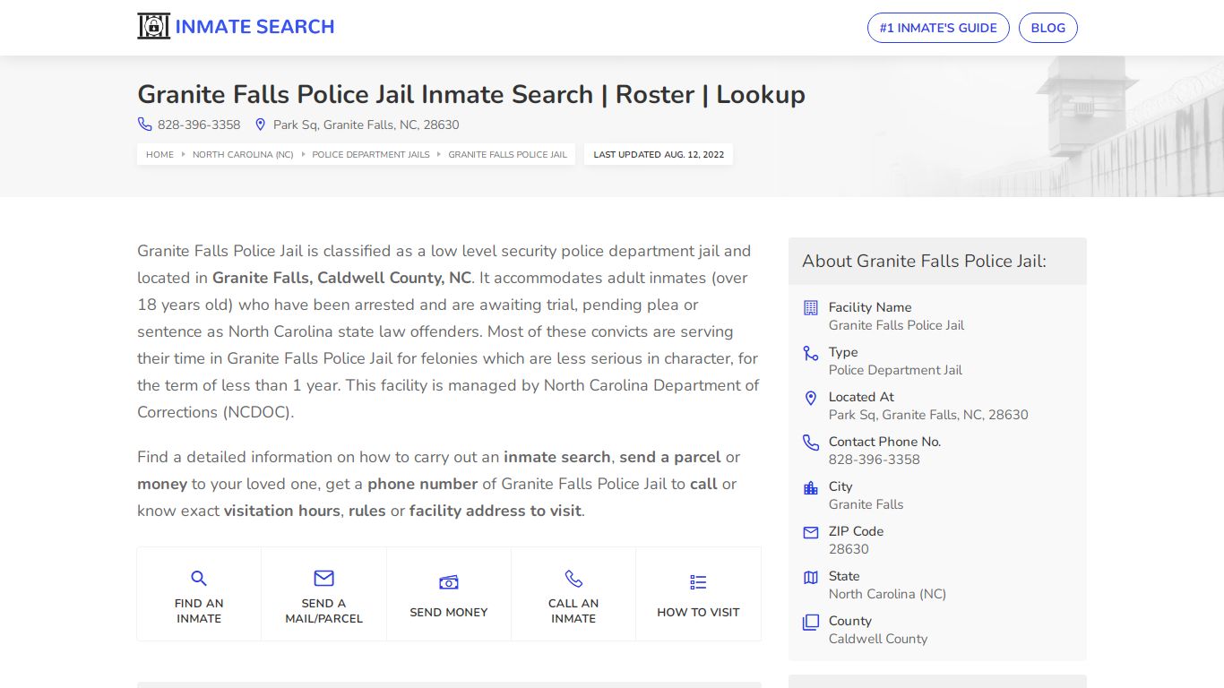 Granite Falls Police Jail Inmate Search | Roster | Lookup